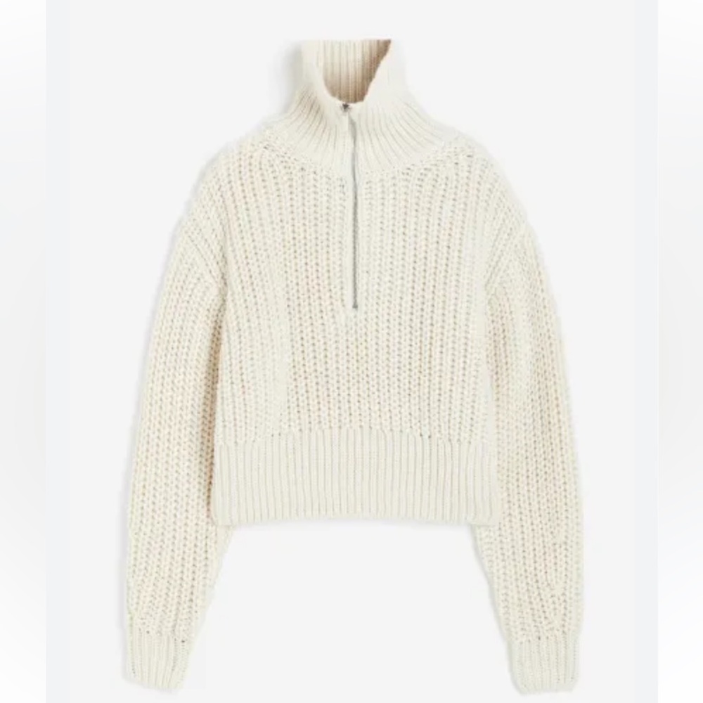 Chunky knit half zip sweater